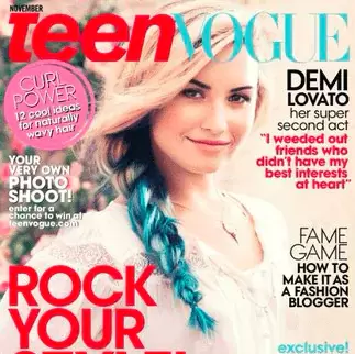 Teen Vogue magazine cover featuring Demi Lovato